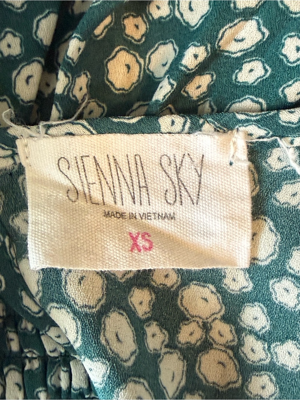 Sienna Sky Teal and White Dot Wrap Midi Dress - Size XS - Picture 2 of 9